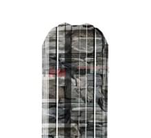 Евроштакетник М - образный, 132 мм, Белый камень - 0,5 мм