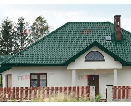 Металлочерепица камея 0,45 RAL 6005 Drap