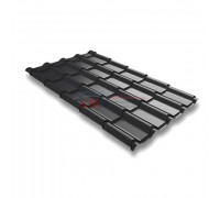 Металлочерепица камея 0,45 RAL 9005 Drap