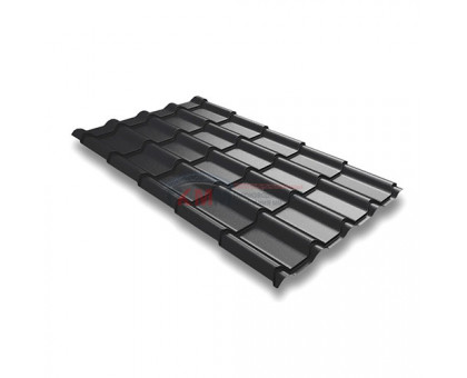 Металлочерепица камея 0,5 RAL 9005 Стальной бархат