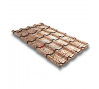 Металлочерепица камея 0,45 Print Twincolor Sand Stone
