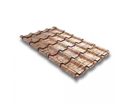 Металлочерепица камея 0,45 Print Twincolor Sand Stone