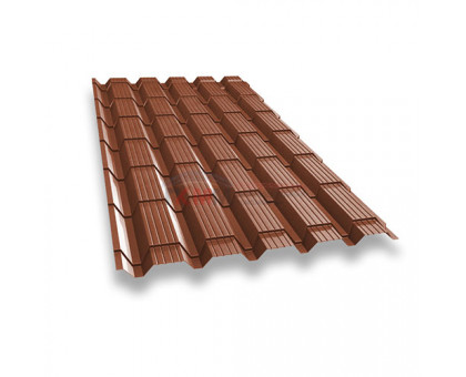 Металлочерепица монкатта-0,5 RAL8004 Satin Металлочерепица монкатта-0,5 RAL8004 Satin