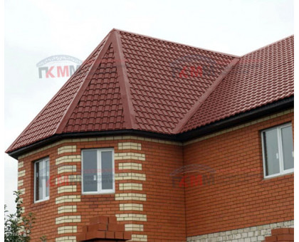 Металлочерепица монкатта-0,5 RAL3009 Velur Металлочерепица монкатта-0,5 RAL3009 Velur