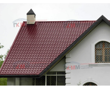 Металлочерепица каскад 0,5 RAL 3005 Velur20 Металлочерепица каскад 0,5 RAL 3005 Velur20