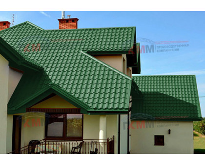 Металлочерепица кредо 0,45 RAL 6002 Полиэстер Металлочерепица кредо 0,45 RAL 6002 Полиэстер