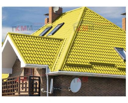Металлочерепица Монтеррей-0,5 RAL1018 Norman. Металлочерепица Монтеррей-0,5 RAL1018 Norman.