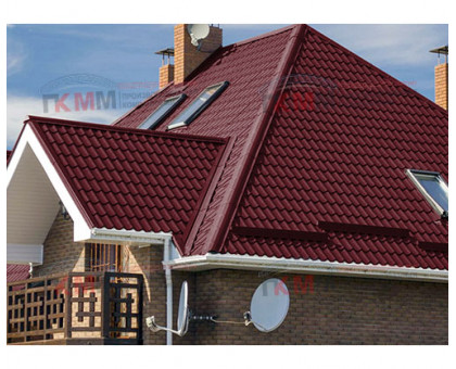 Металлочерепица Монтеррей-0,5 RAL3005 Viking E. Металлочерепица Монтеррей-0,5 RAL3005 Viking E.