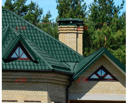 Металлочерепица Ламонтерра-0.5 RAL6005 Полиэстер Металлочерепица Ламонтерра-0.5 RAL6005 Полиэстер