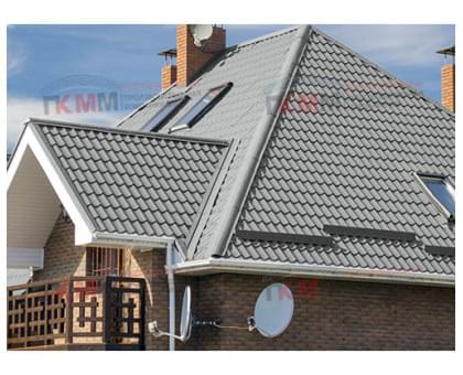 Металлочерепица Монтеррей-0,45 RAL9006 Полиэстер.