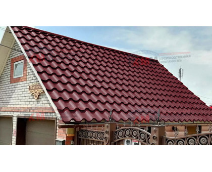Металлочерепица Монтерроса-SL-0,5 RAL3005 Colorcoat Prisma