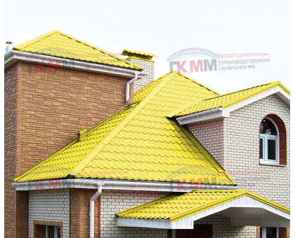 Металлочерепица Супермонтеррей-0,5 RAL1018 Norman