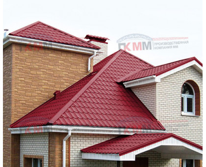 Металлочерепица Супермонтеррей-0,45 RAL3003 Полиэстер Металлочерепица Супермонтеррей-0,45 RAL3003 Полиэстер