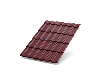 Металлочерепица Супермонтеррей-0,5 RAL3005 Colorcoat Prisma