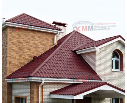 Металлочерепица Супермонтеррей-0,5 RAL3005 Colorcoat Prisma