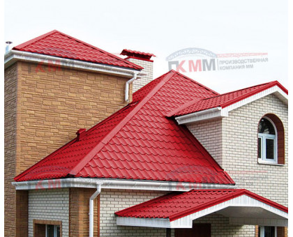 Металлочерепица Супермонтеррей-0,45 RAL3020 Полиэстер