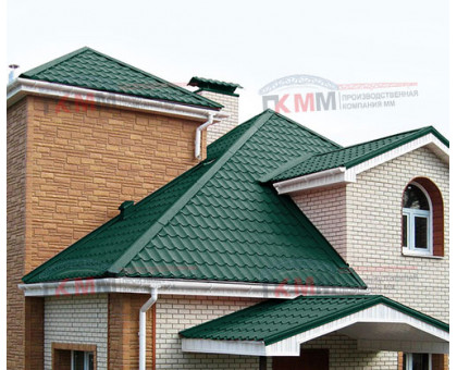 Металлочерепица Супермонтеррей-0,5 RAL6005 Viking E