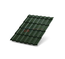 Металлочерепица Супермонтеррей-0,5 RAL6007 Viking E