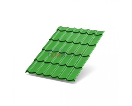 Металлочерепица Супермонтеррей-0,5 RAL6018 Norman
