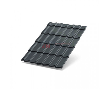 Металлочерепица Супермонтеррей-0,5 RAL7024 Viking E