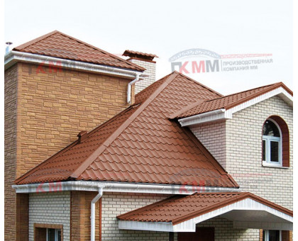 Металлочерепица Супермонтеррей-0,5 RAL8004 Norman