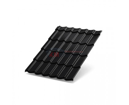 Металлочерепица Супермонтеррей-0,5 RAL9005 PURMAN