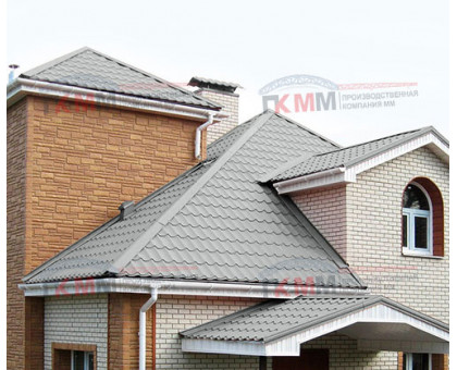 Металлочерепица Супермонтеррей-0,45 RAL9006 Полиэстер Металлочерепица Супермонтеррей-0,45 RAL9006 Полиэстер