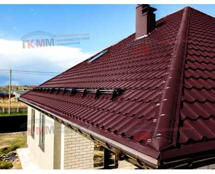 Металлочерепица Трамонтана-M-0,5 RAL3005 Colorcoat Prisma
