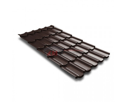 Металлочерепица квинта плюс c 3D резом 0,5 RR887 GreenCoat Pural