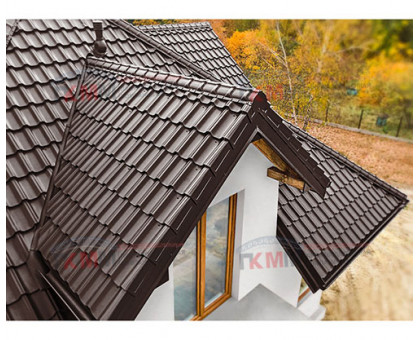 Металлочерепица квинта плюс c 3D резом 0,5 RR887 GreenCoat Pural