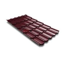 Металлочерепица квинта плюс c 3D резом 0,5 RAL3005 Velur20