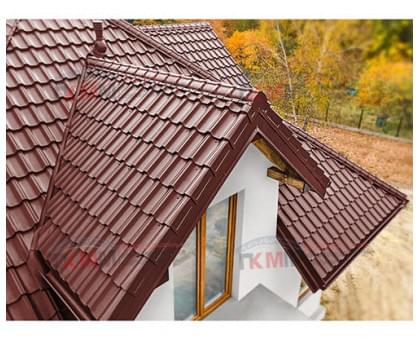 Металлочерепица квинта плюс c 3D резом 0,5 RAL3009 Satin Металлочерепица квинта плюс c 3D резом 0,5 RAL3009 Satin