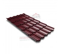 Металлочерепица квинта плюс c 3D резом 0,45 RAL3005 Drap