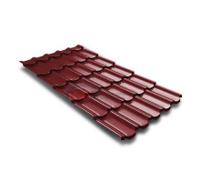 Металлочерепица квинта плюс c 3D резом 0,5 RAL3011 Satin