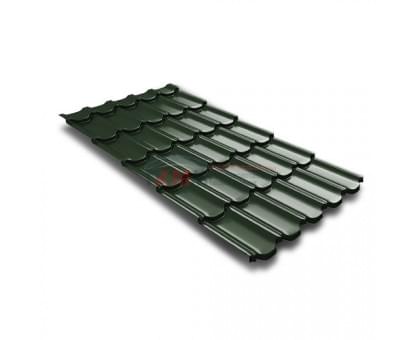 Металлочерепица квинта плюс c 3D резом 0,5 RAL6020 Velur20