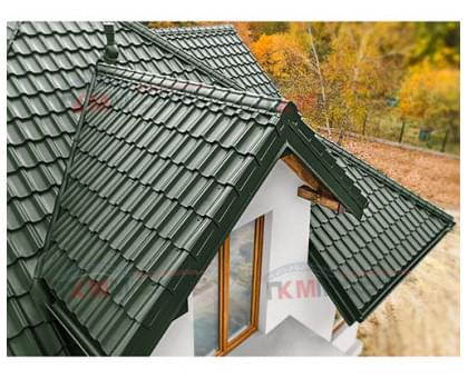 Металлочерепица квинта плюс c 3D резом 0,5 RAL6020 Velur20