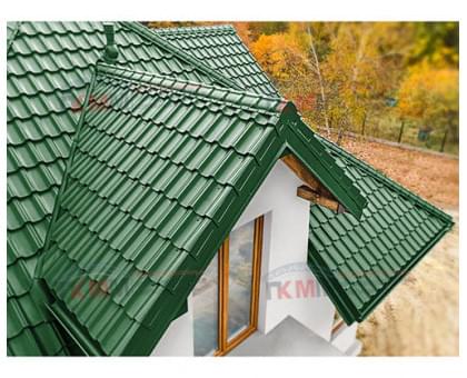 Металлочерепица квинта плюс c 3D резом 0,45 RAL6002 Полиэстер