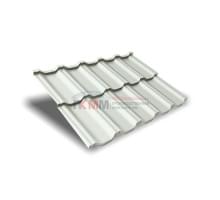 Металлочерепица модульная квинта Uno c 3D резом-0,45 RAL9003 Полиэстер