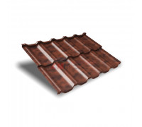 Металлочерепица модульная квинта Uno c 3D резом-0,45 Brown Safari Twincolor