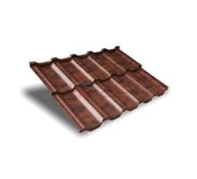 Металлочерепица модульная квинта Uno c 3D резом-0,45 Brown Safari Twincolor