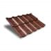 Металлочерепица модульная квинта Uno c 3D резом-0,45 Brown Safari Twincolor