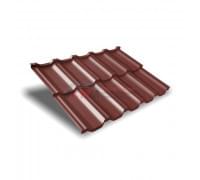 Металлочерепица модульная квинта Uno c 3D резом-0,5 RAL3009 Satin