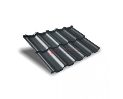 Металлочерепица модульная квинта Uno c 3D резом-0,5 RAL7016 Rooftop Matte