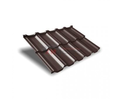 Металлочерепица модульная квинта Uno c 3D резом-0,5 RAL8017 Rooftop Matte