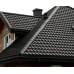 Металлочерепица модульная квинта Uno c 3D резом-0,45 RAL9005 Drap