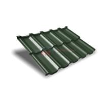 Металлочерепица модульная квинта Uno c 3D резом-0,5 RAL6020 Velur
