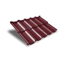 Металлочерепица модульная квинта Uno c 3D резом-0,5 RAL3005 Quarzit lite