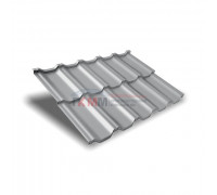 Металлочерепица модульная квинта Uno c 3D резом-0,5 RAL7004 Satin