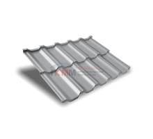 Металлочерепица модульная квинта Uno c 3D резом-0,5 RAL7004 Satin