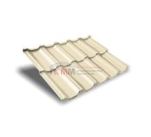 Металлочерепица модульная квинта Uno c 3D резом-0,5 RAL1015 Satin